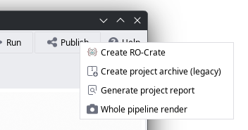 Publish menu
