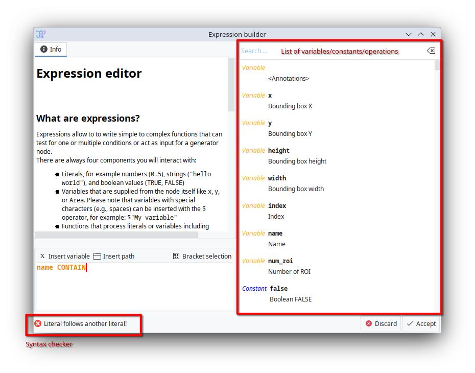 Expression editor