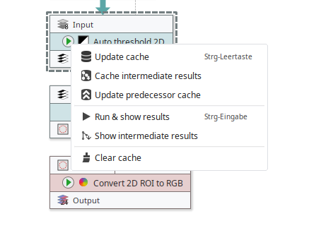 Menu displayed on running a node