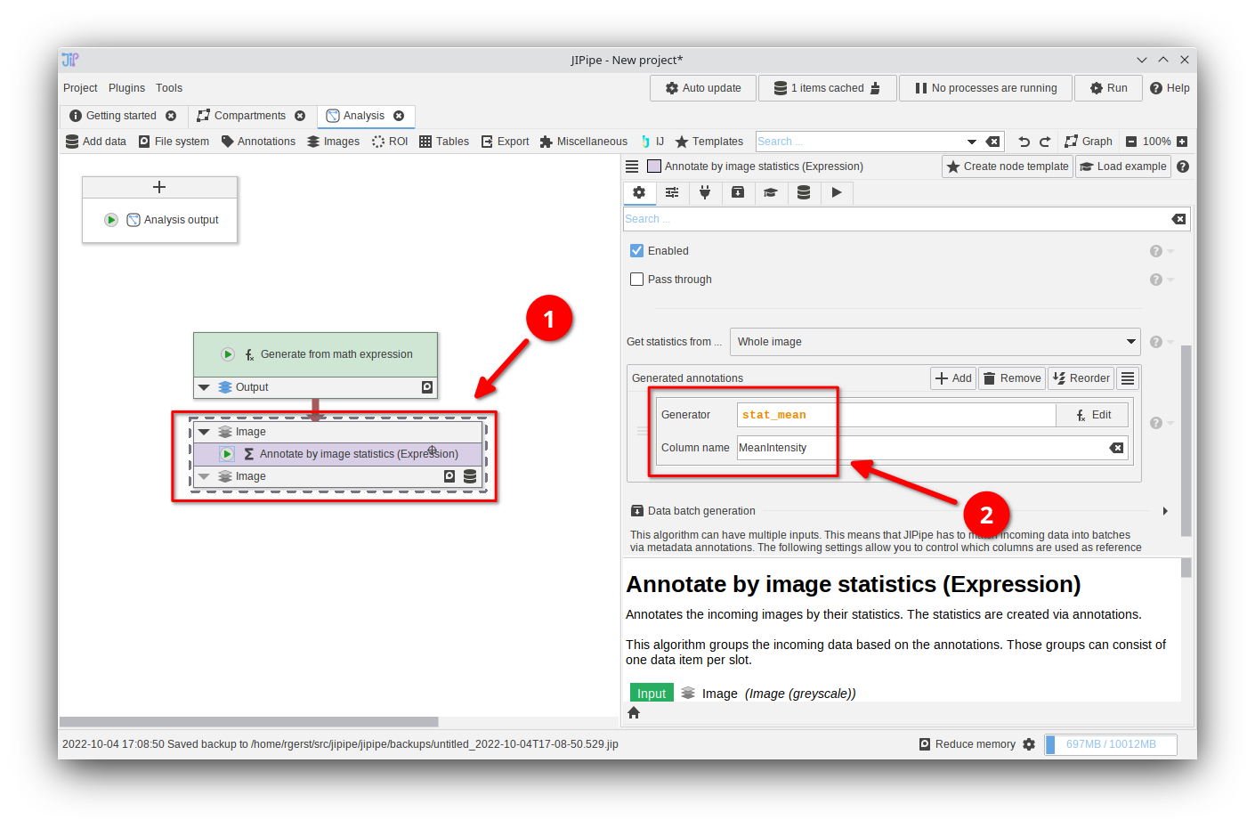 Illustration of the tutorial step